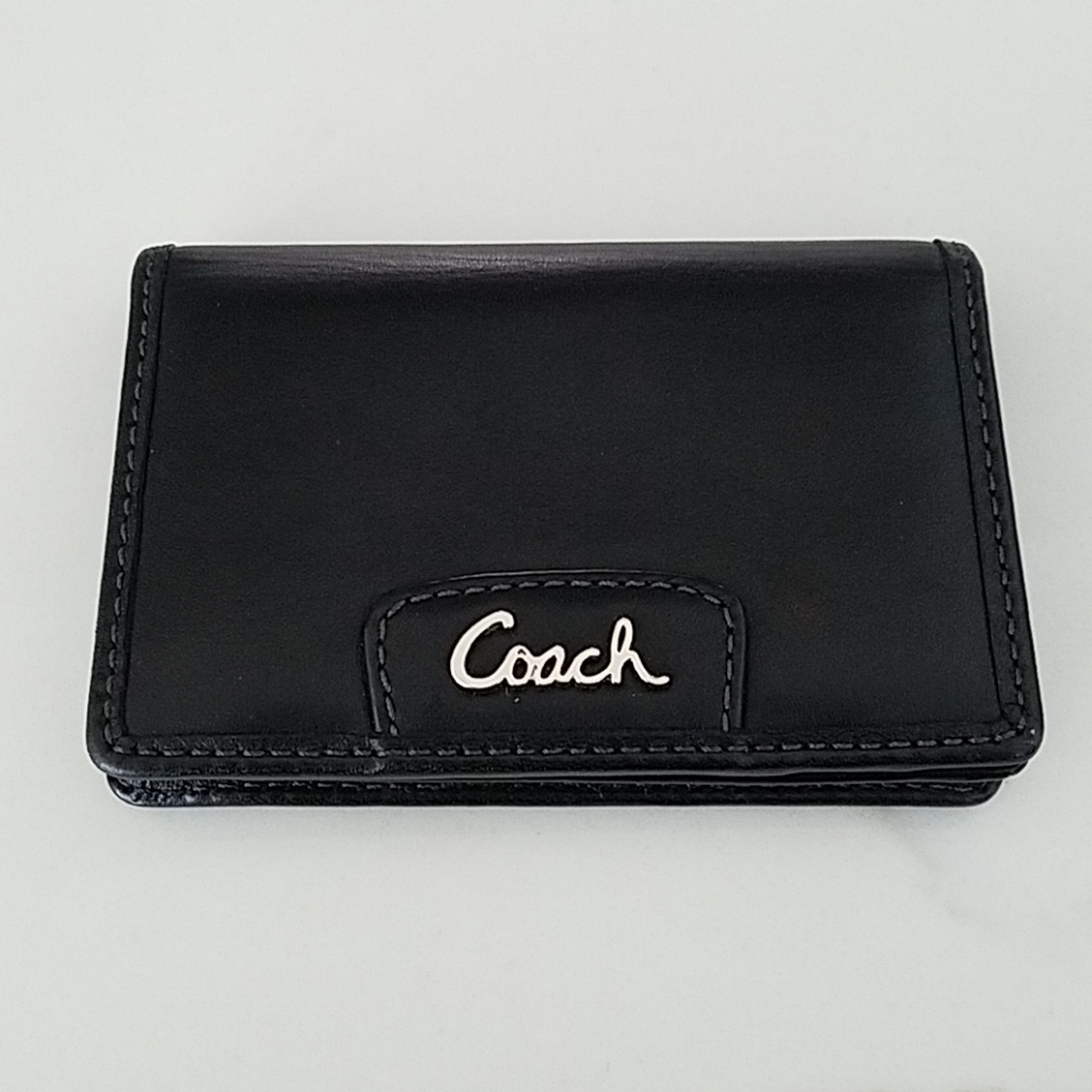 Black Coach Leather Coin Wallet